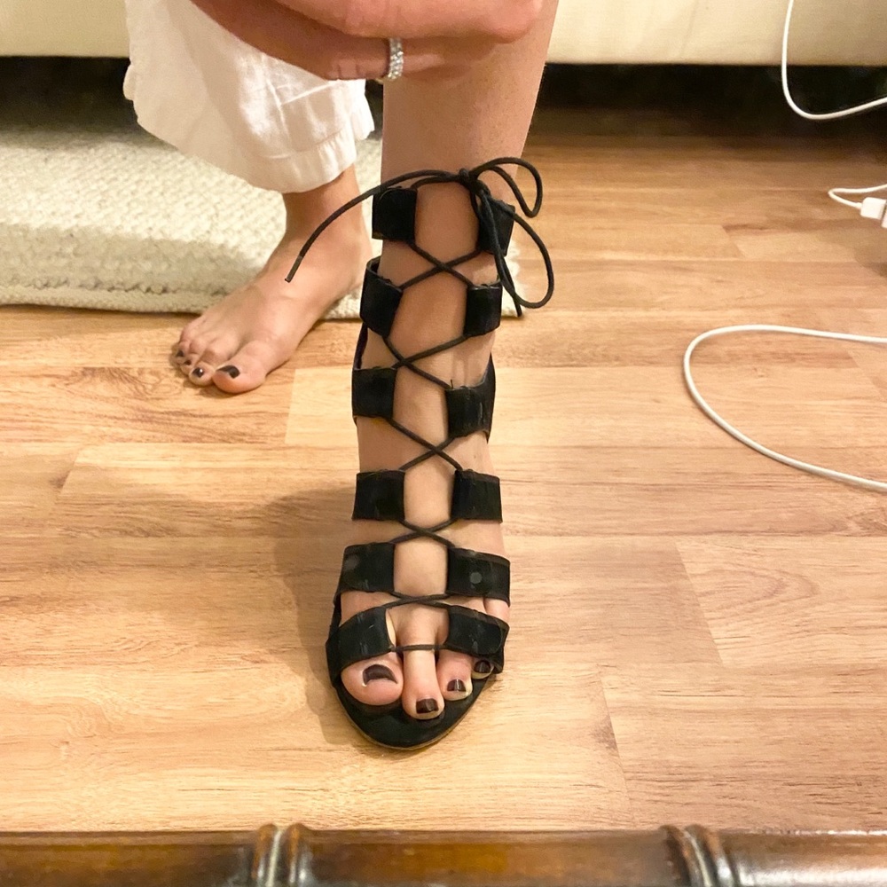 Loeffler Randall Black Laceup Heels